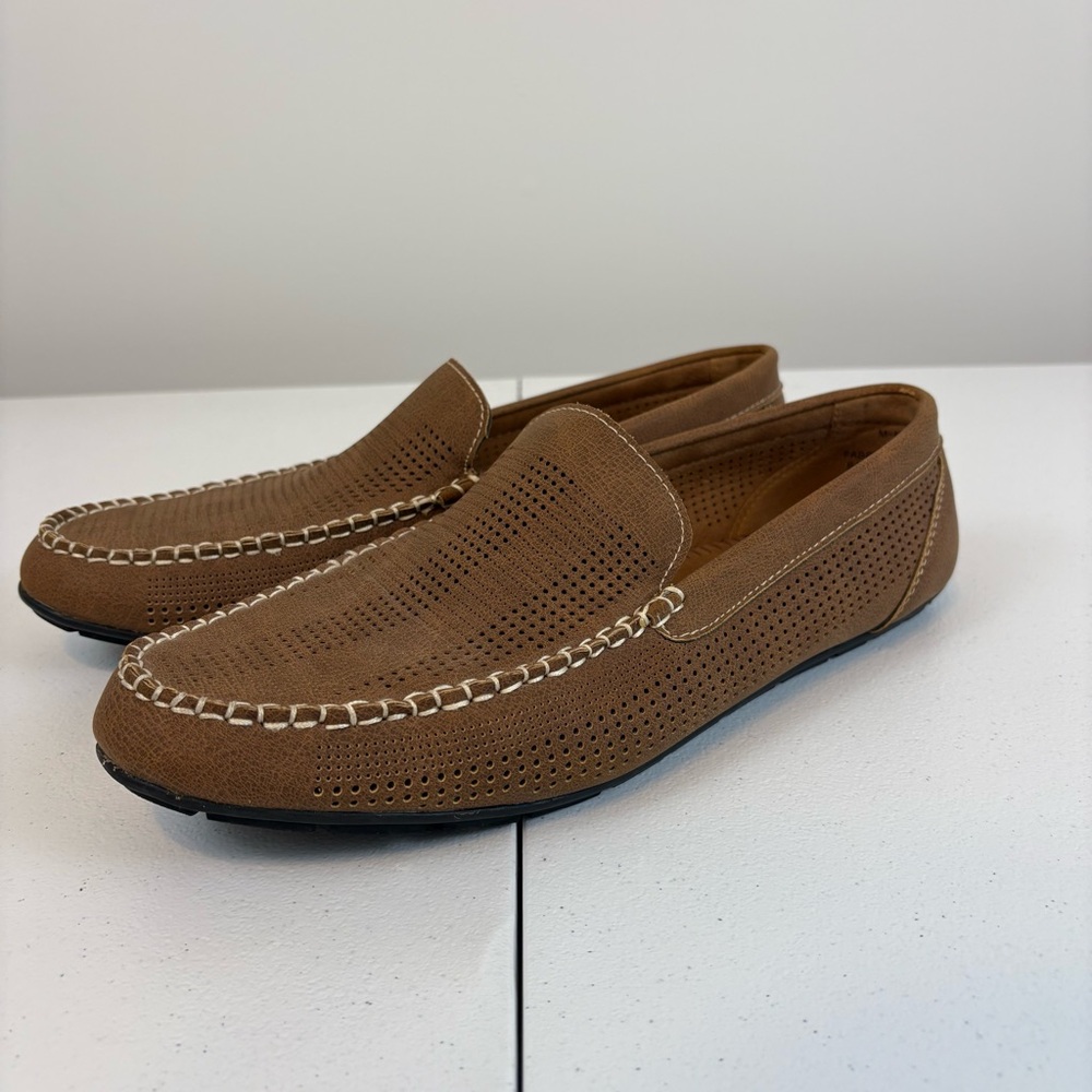 Madden Montz Brown Nubuck Driving Loafers Slip On Shoes Men Size 9.5